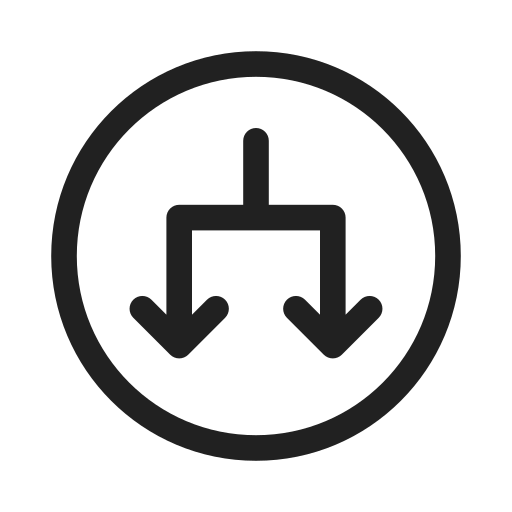 Ic, fluent, arrow, circle, down, split, regular icon