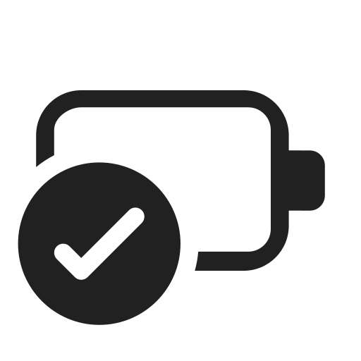 Ic, fluent, battery, checkmark, regular icon