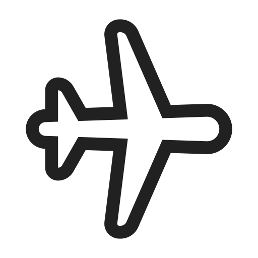 Ic, fluent, airplane, regular icon