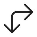 Ic,Fluent,Arrow,Turn,Bidirectional,Down,Right,Regular