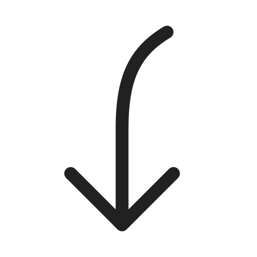 Ic, fluent, arrow, curve, down, left, regular icon