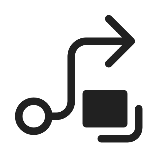 Ic, fluent, arrow, routing, rectangle, multiple, regular icon