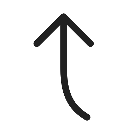 Ic, fluent, arrow, curve, up, left, regular icon