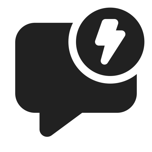 Ic, fluent, comment, lightning, filled icon