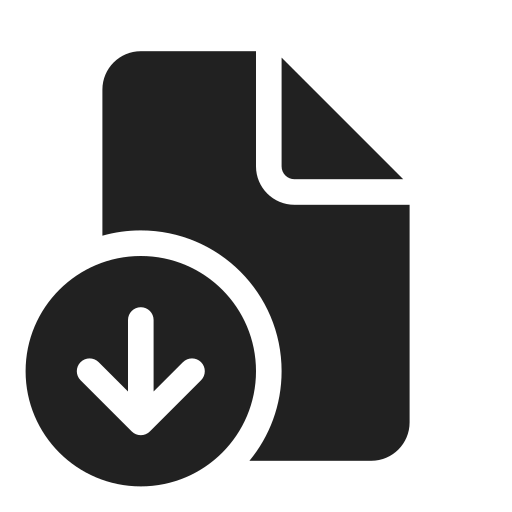 Ic, fluent, document, arrow, down, filled icon