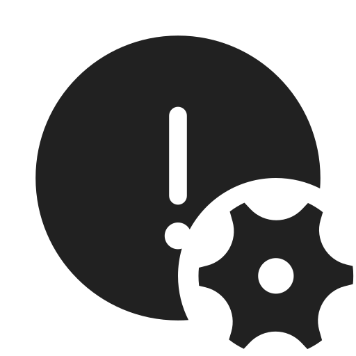 Ic, fluent, error, circle, settings, filled icon
