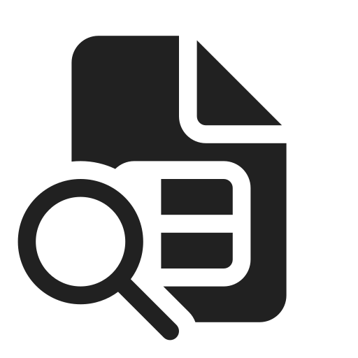 Ic, fluent, document, table, search, filled icon