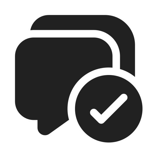 Ic, fluent, comment, multiple, checkmark, filled icon