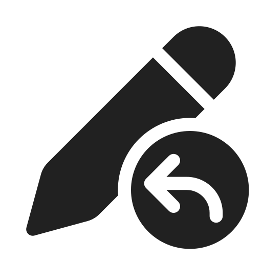Ic, fluent, edit, arrow, back, filled icon