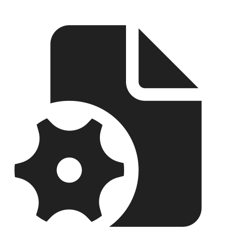 Ic, fluent, document, settings, filled icon
