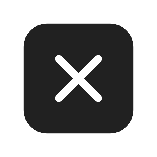 Ic, fluent, dismiss, square, filled icon