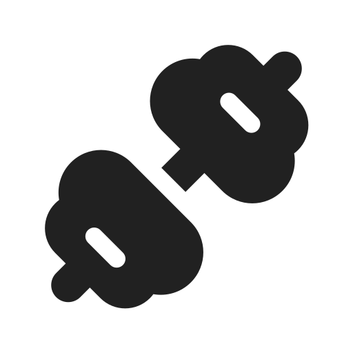 Ic, fluent, dumbbell, filled icon