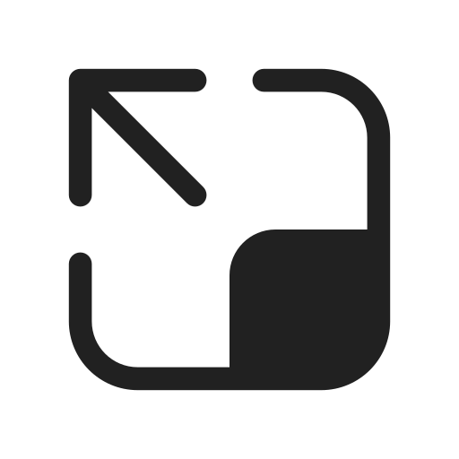 Ic, fluent, expand, up, left, filled icon