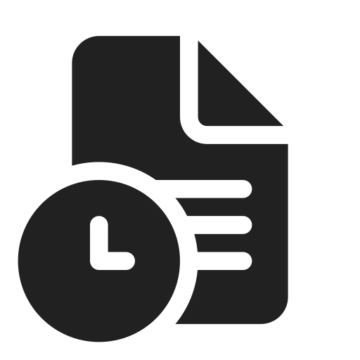 Ic, fluent, document, text, clock, filled icon