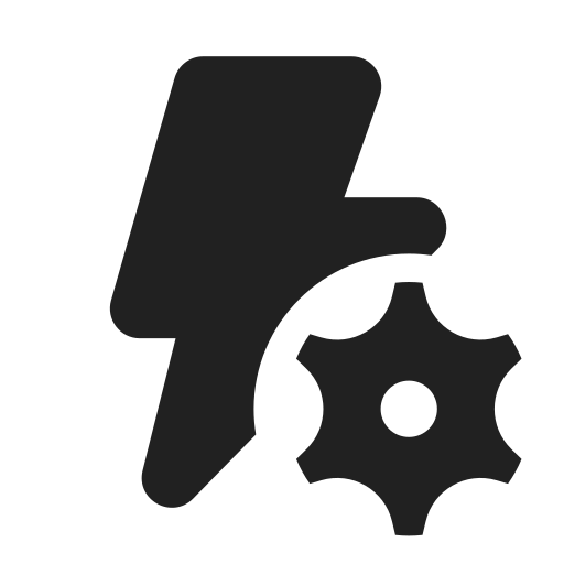 Ic, fluent, flash, settings, filled icon