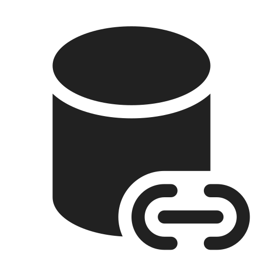 Ic, fluent, database, link, filled icon