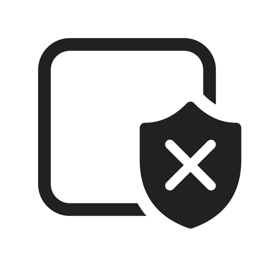 Ic, fluent, tab, shield, dismiss, regular icon
