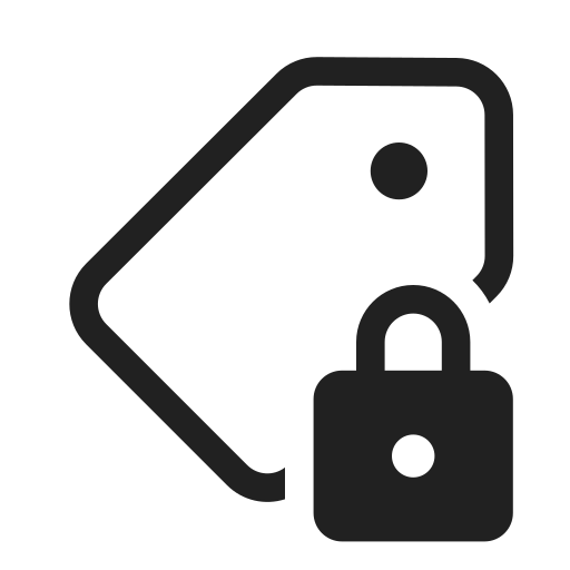 Ic, fluent, tag, lock, regular icon