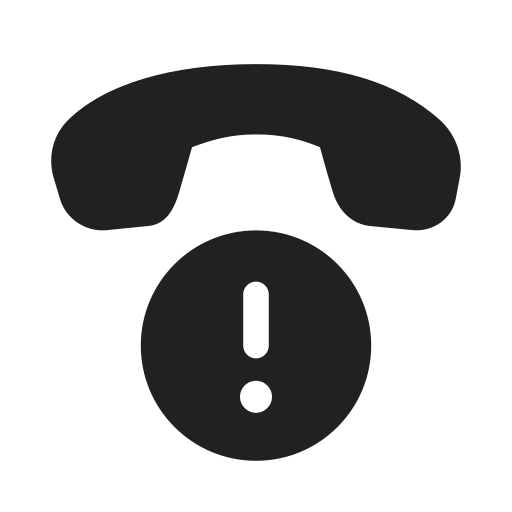 Ic, fluent, call, exclamation, filled icon