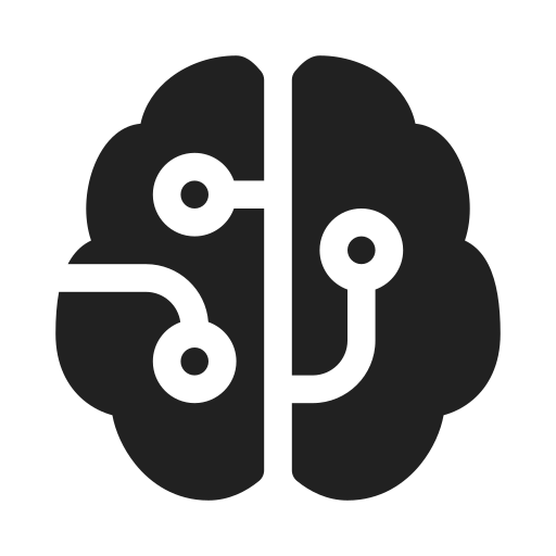 Ic, fluent, brain, circuit, filled icon