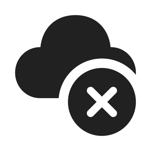Ic, fluent, cloud, dismiss, filled icon