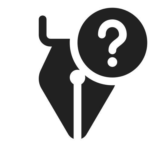 Ic, fluent, calligraphy, pen, question, mark, filled icon