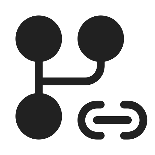 Ic, fluent, branch, fork, link, filled icon