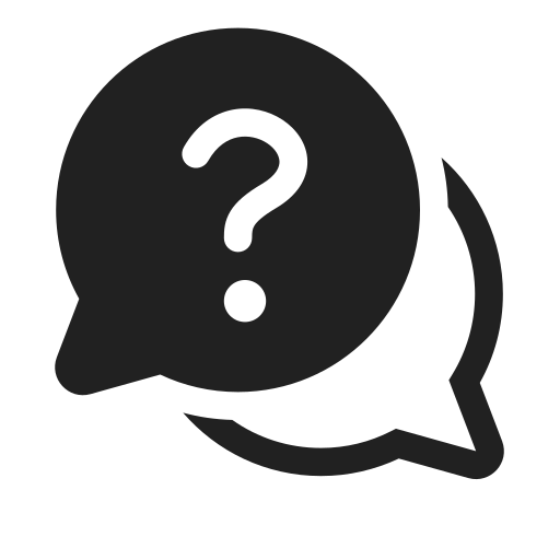 Ic, fluent, chat, bubbles, question, filled icon