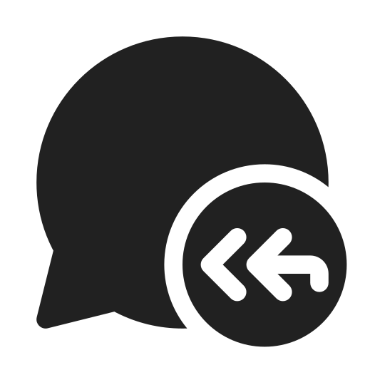 Ic, fluent, chat, arrow, double, back, filled icon