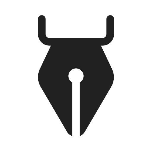 Ic, fluent, calligraphy, pen, filled icon