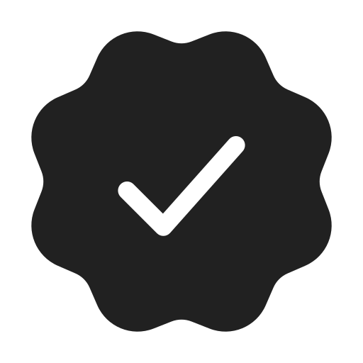 Ic, fluent, checkmark, starburst, filled icon