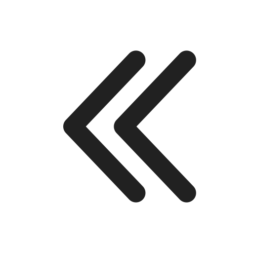 Ic, fluent, chevron, double, left, filled icon