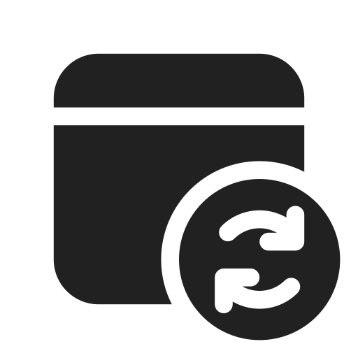 Ic, fluent, calendar, sync, filled icon