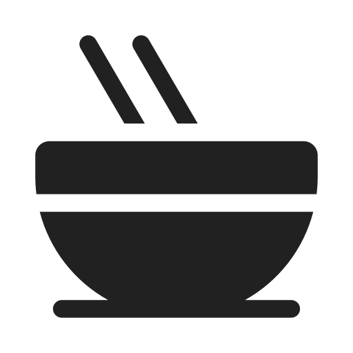 Ic, fluent, bowl, chopsticks, filled icon