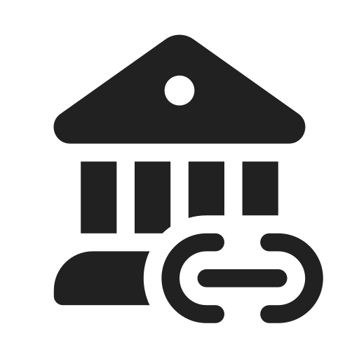 Ic, fluent, building, bank, link, filled icon