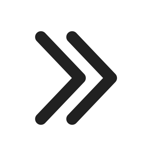 Ic, fluent, chevron, double, right, filled icon