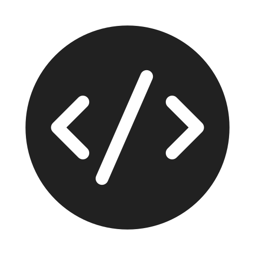 Ic, fluent, code, circle, filled icon