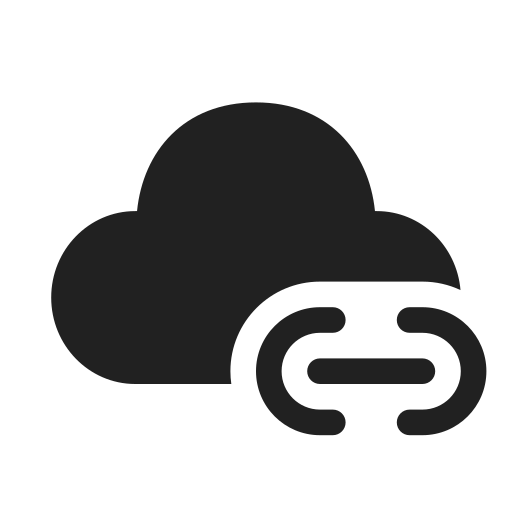 Ic, fluent, cloud, link, filled icon