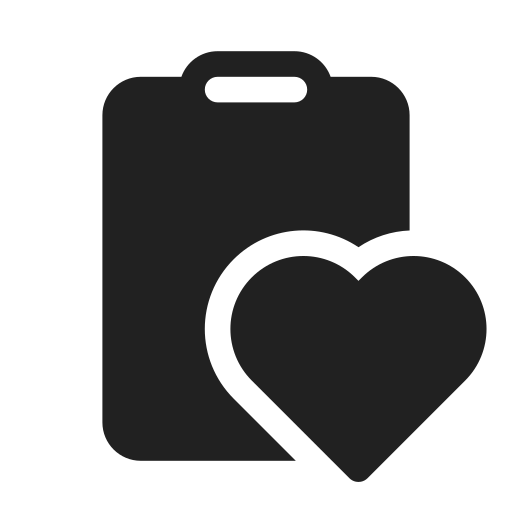 Ic, fluent, clipboard, heart, filled icon