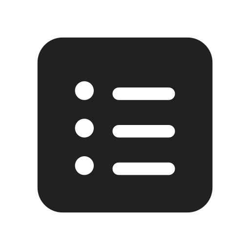 Ic, fluent, text, bullet, list, square, filled icon
