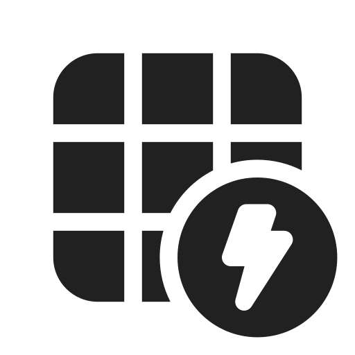 Ic, fluent, table, lightning, filled icon