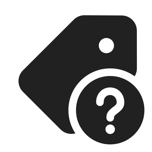 Ic, fluent, tag, question, mark, filled icon