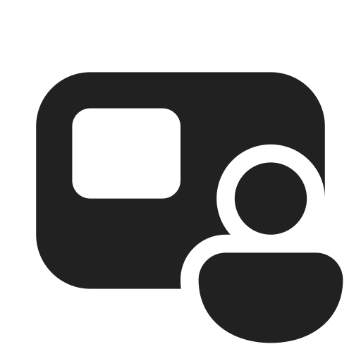 Ic, fluent, share, screen, person, overlay, filled icon