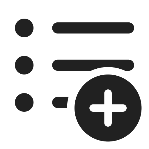 Ic, fluent, text, bullet, list, add, filled icon