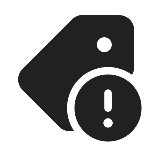 Ic, fluent, tag, error, filled icon