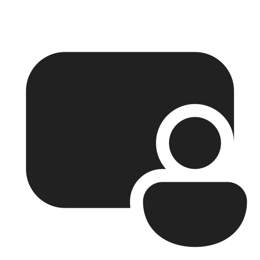Ic, fluent, share, screen, person, filled icon
