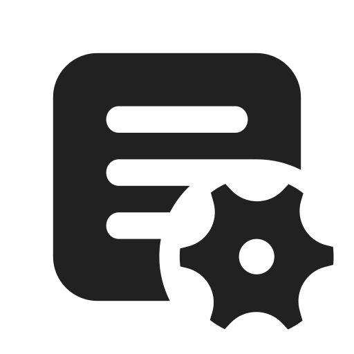 Ic, fluent, text, box, settings, filled icon