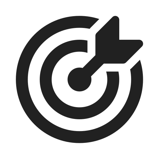 Ic, fluent, target, arrow, filled icon