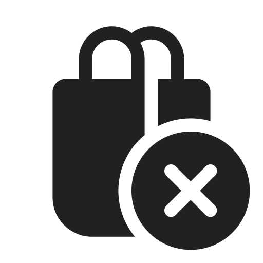 Ic, fluent, shopping, bag, dismiss, filled icon