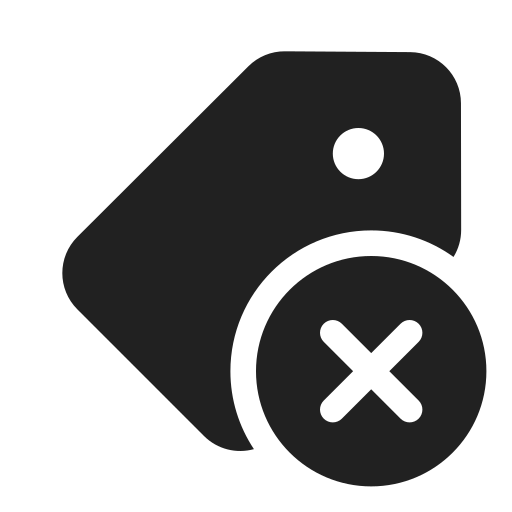 Ic, fluent, tag, dismiss, filled icon